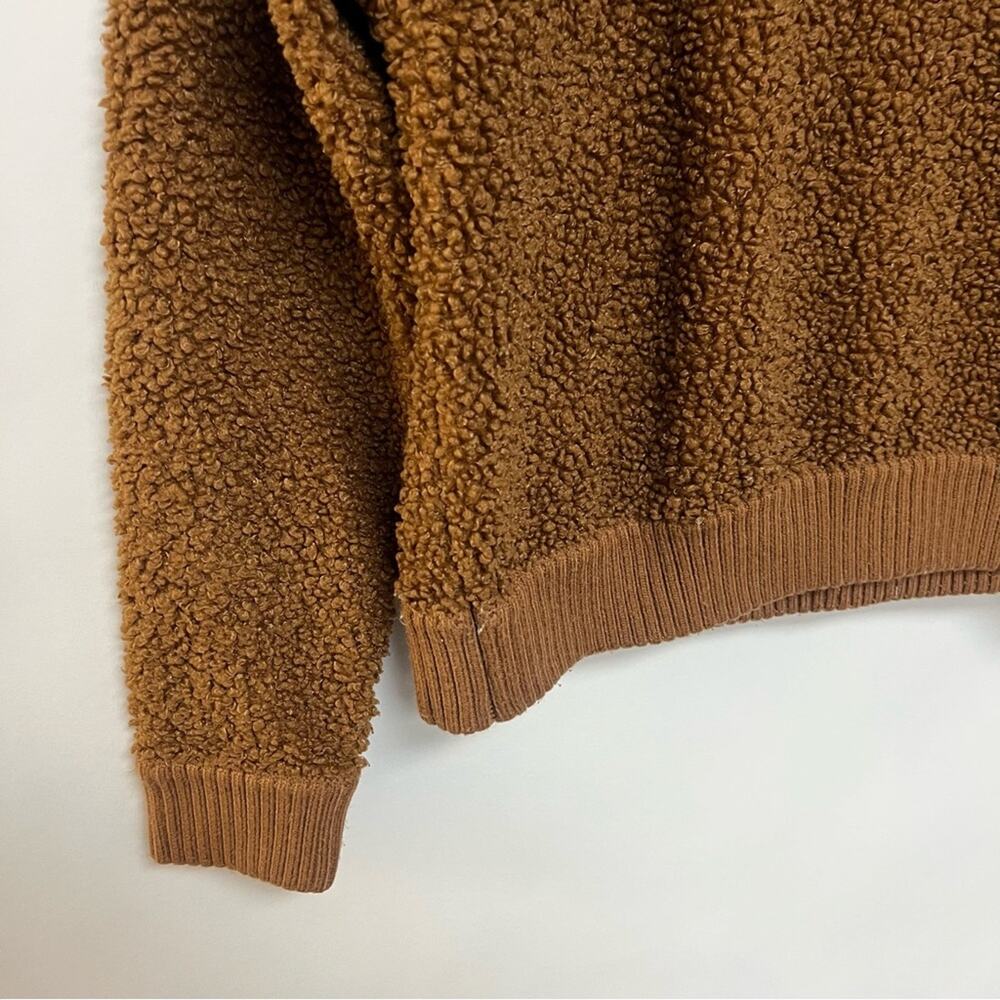 Anthropologie Six Crisp Days Boucle Teddy Sweatshirt Sweater Brown XS Small - Picture 4 of 10